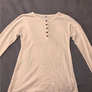 Cream Long Sleeve Top
